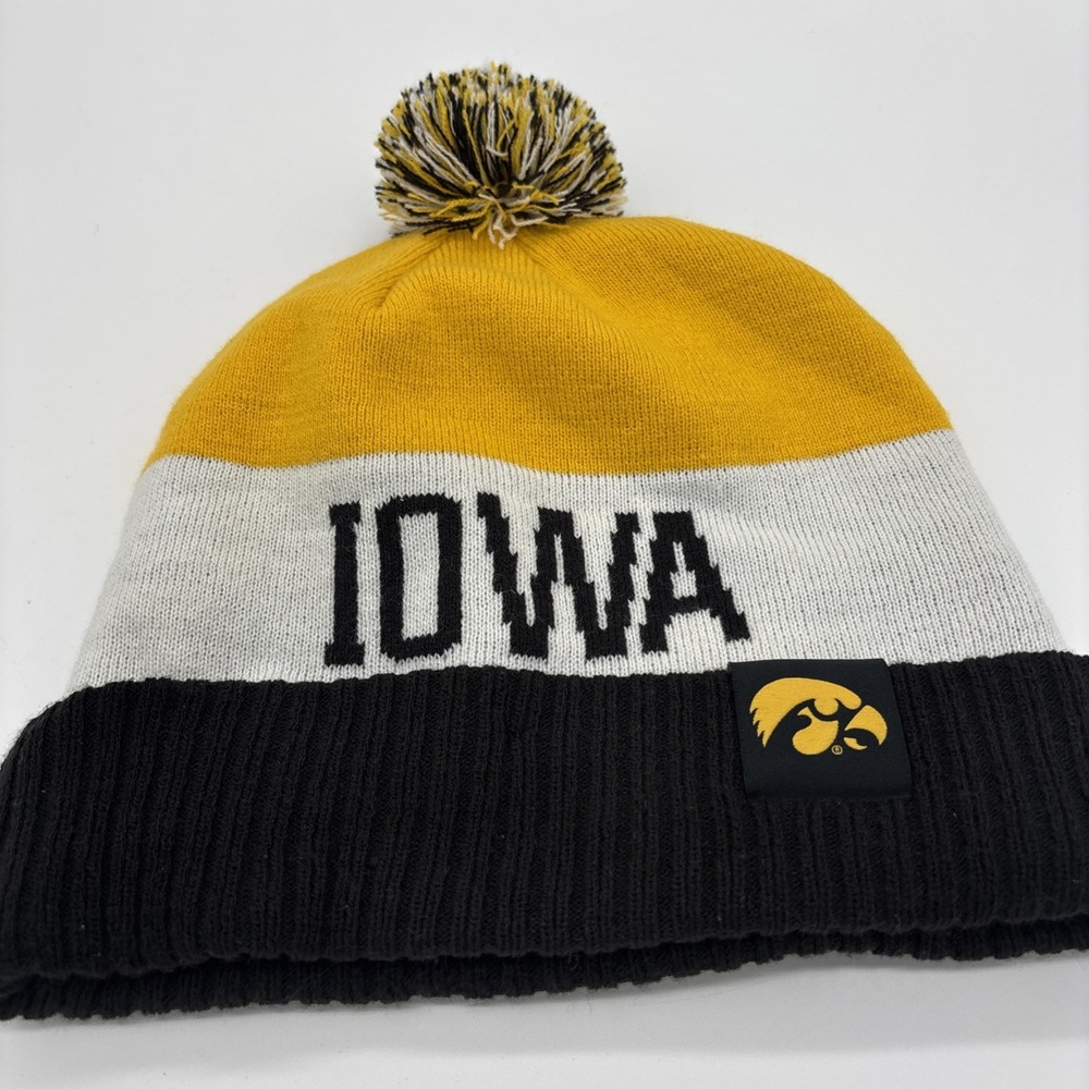 Nike, Iowa Hawkeyes Winter Cap With Beanie On Top. One Size‎  Euc